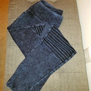 Moto Style Navy Leggings